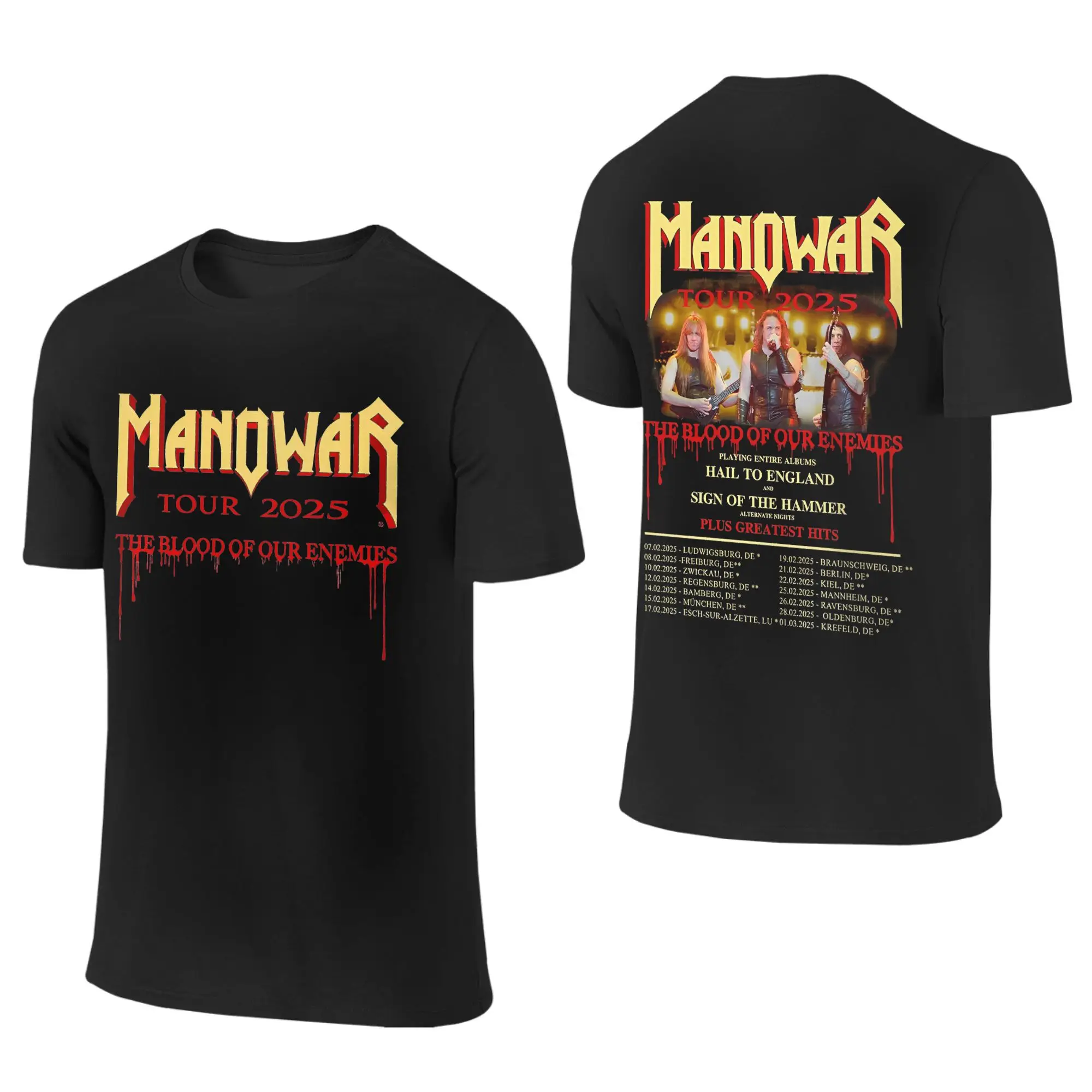 Men Women The Blood Of Our Enemies Manowar Tour 2025 Shirts Apparel Vintage Cotton  T Shirts Tee Clothing New Arrival