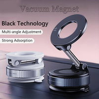 Vacuum Magnet Phone Holder 360° Adjustable Design Strong Magnetic Foldable Car Mount Suction Cup Navigation Stand Bracket