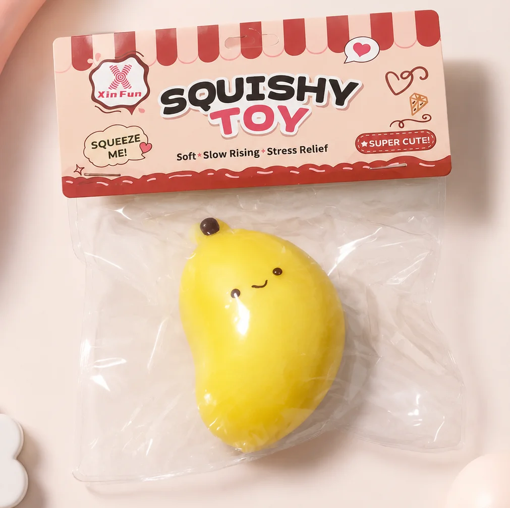 

Chubby Banana Squishy Toy Soft Mud Texture Slow Rising Stress Relief Anti-Anxiety Gift CE & CPC Certified