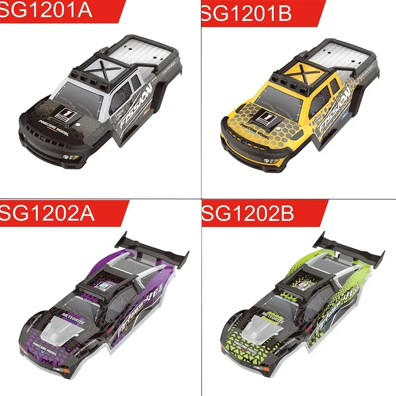 

Модель радиоуправляемого автомобиля в масштабе 1/12 SG1201/SG1202, полноприводный внедорожник с бесщеточным двигателем, высокоскоростной, для бездорожья, кузов для пустынного грузовика.