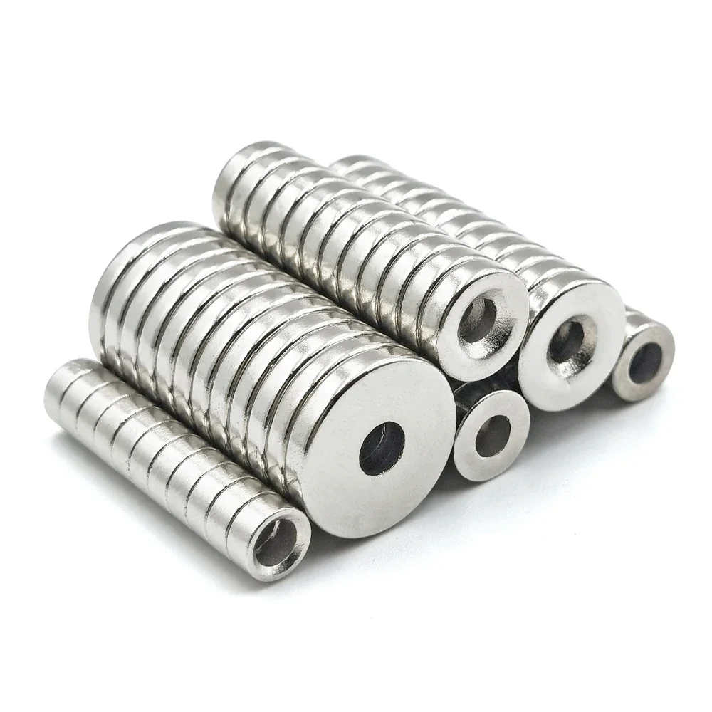 Round Magnet 6/7/8/10/12/15mm x 3mm Hole 3mm Permanent Super Strong Powerful Magnetic Disc Magnets With Hole For Industrial Use