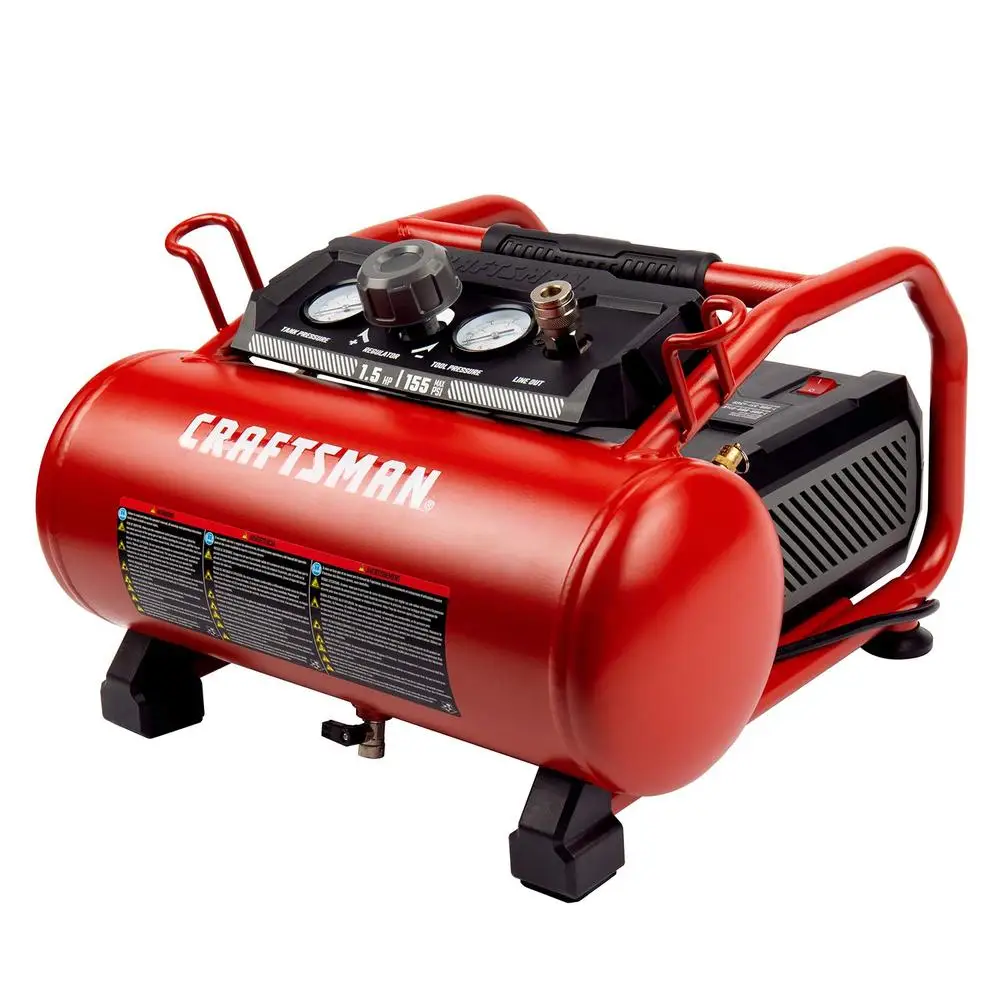 Portable 3 Gallon Air Compressor 1.5 HP Max 155 Psi Oil-Free Ideal Inflation and Fastening