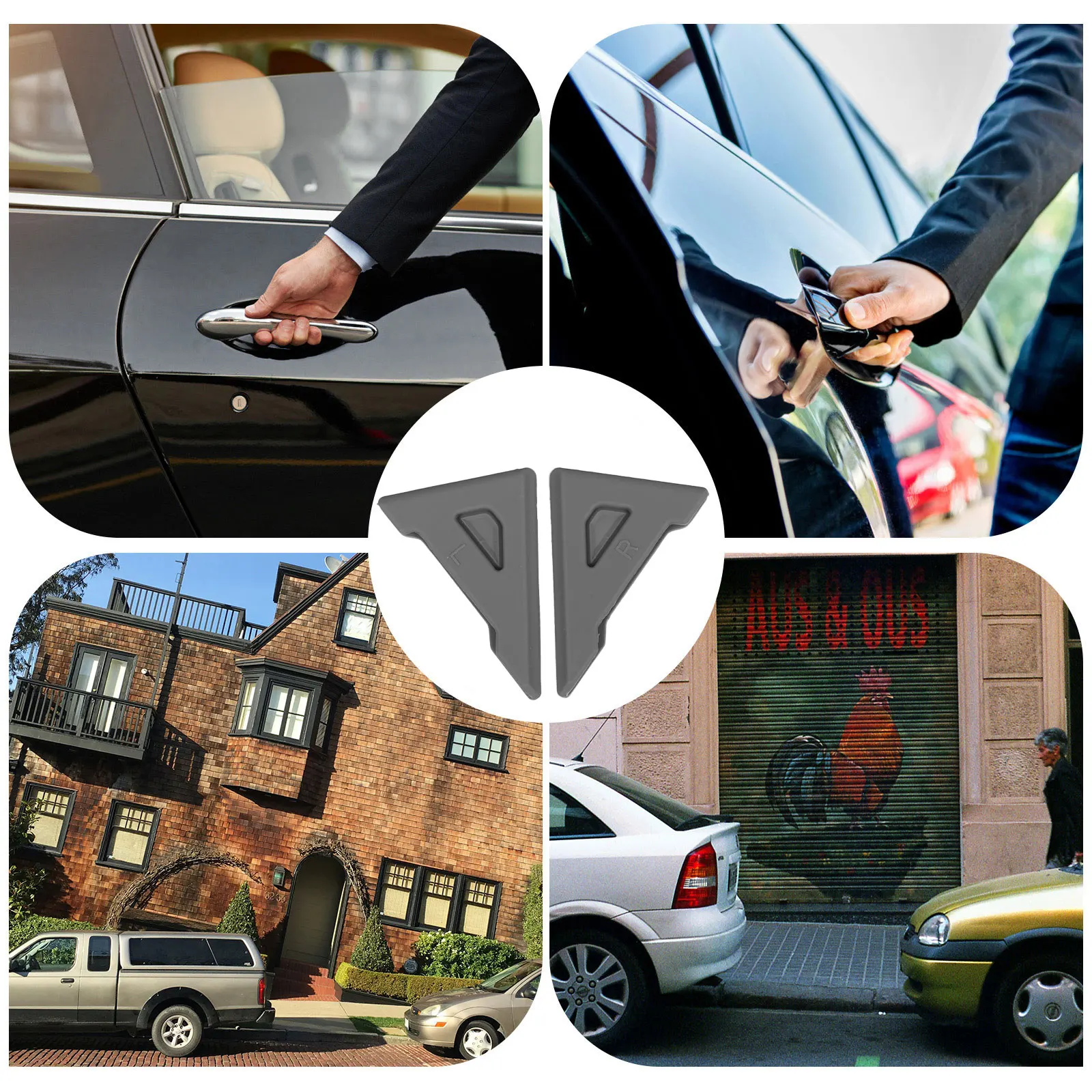

4Pcs Anti-collision Stickers Black Bat Design Silicone Edge Guards Protectors Scratch Proof Bumper Accessories Vehicle Entry Car
