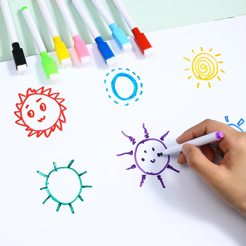 قلم تلوين مائي سحري صغير ملون قابل للمسح على الماء خربش للأطفال والطلاب علامات رسم سحرية على السبورة