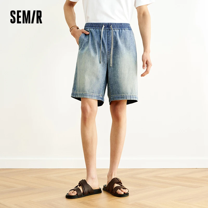Shorts en jean pour homme Semir 2026, coupe droite ample, longueur genou, style décontracté, doux, p