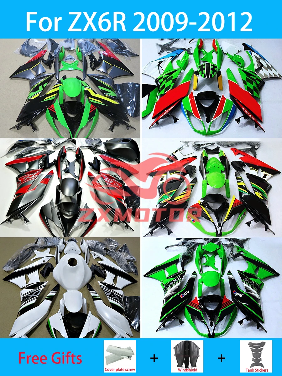 For KAWASAKI ZX6R 636 2009 2010 2011 2012 Racing Motorcycle Fairings ZX 6R 09-12 Accessories Injection Bodywork Fairing Kit