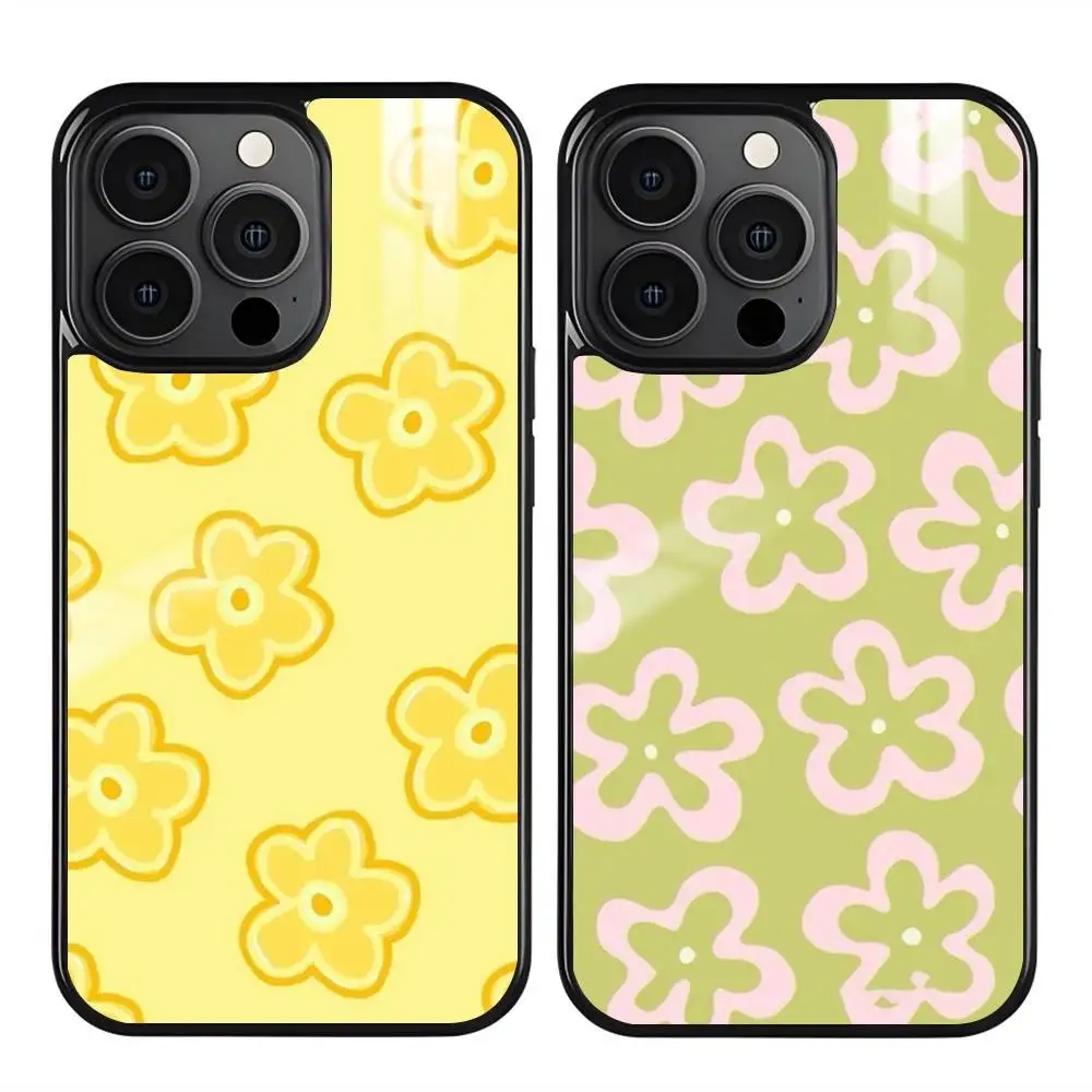 

Чехол для телефона с зелеными цветами для iPhone 16, 15, 14, 13, Pro Max Plus, мини-магнитный чехол для беспроводной зарядки Magsafe