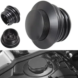 1x Motorcycle Pop Up Gas Cap Fuel Tank Cover Aluminum Black For Dyna Street Bob Super Glide Softail Breakout Sportster Touring