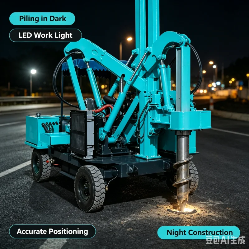 Self Propelled Highway Guardrail Pile Driver Hydraulic Hammer Rammer For Road Safety Barrier Construction Piling Machine Rig
