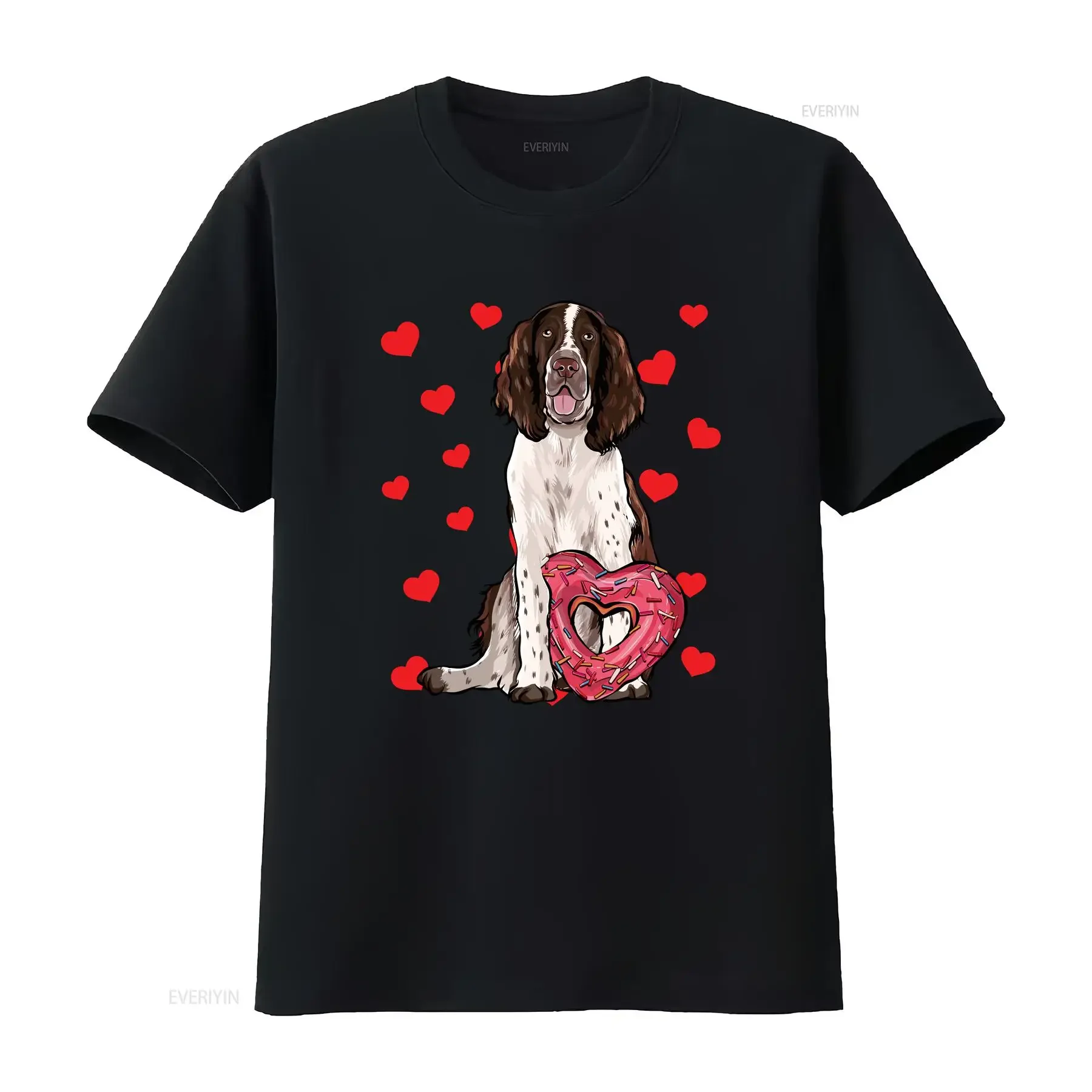 Springer Spaniel Dog English T Shirt Valentines Day For Her Him vintage Washed designer clothes Stretched Breathable