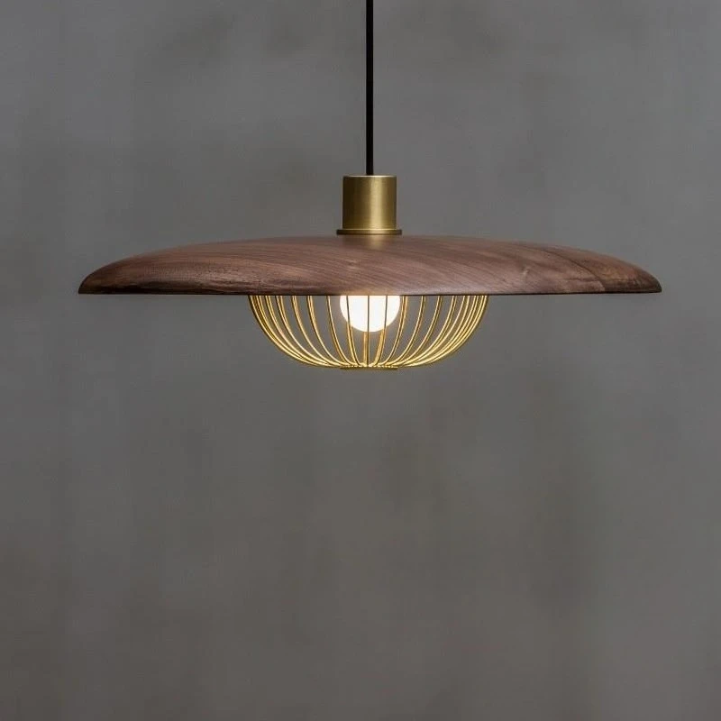 

Imitation Wooden Round Pendant Light Personalized Bar Counter Restaurant Ceiling Lamp Tea Room Coffee Shop Homestay Chandelier