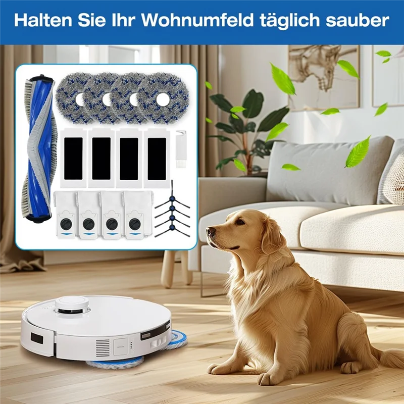 

ABMR-запасные части для Ecovacs Deebot T30S, комбинированный робот-пылесос, основные боковые щетки, HEPA-фильтры, подушечки для швабры, мешки для пыли