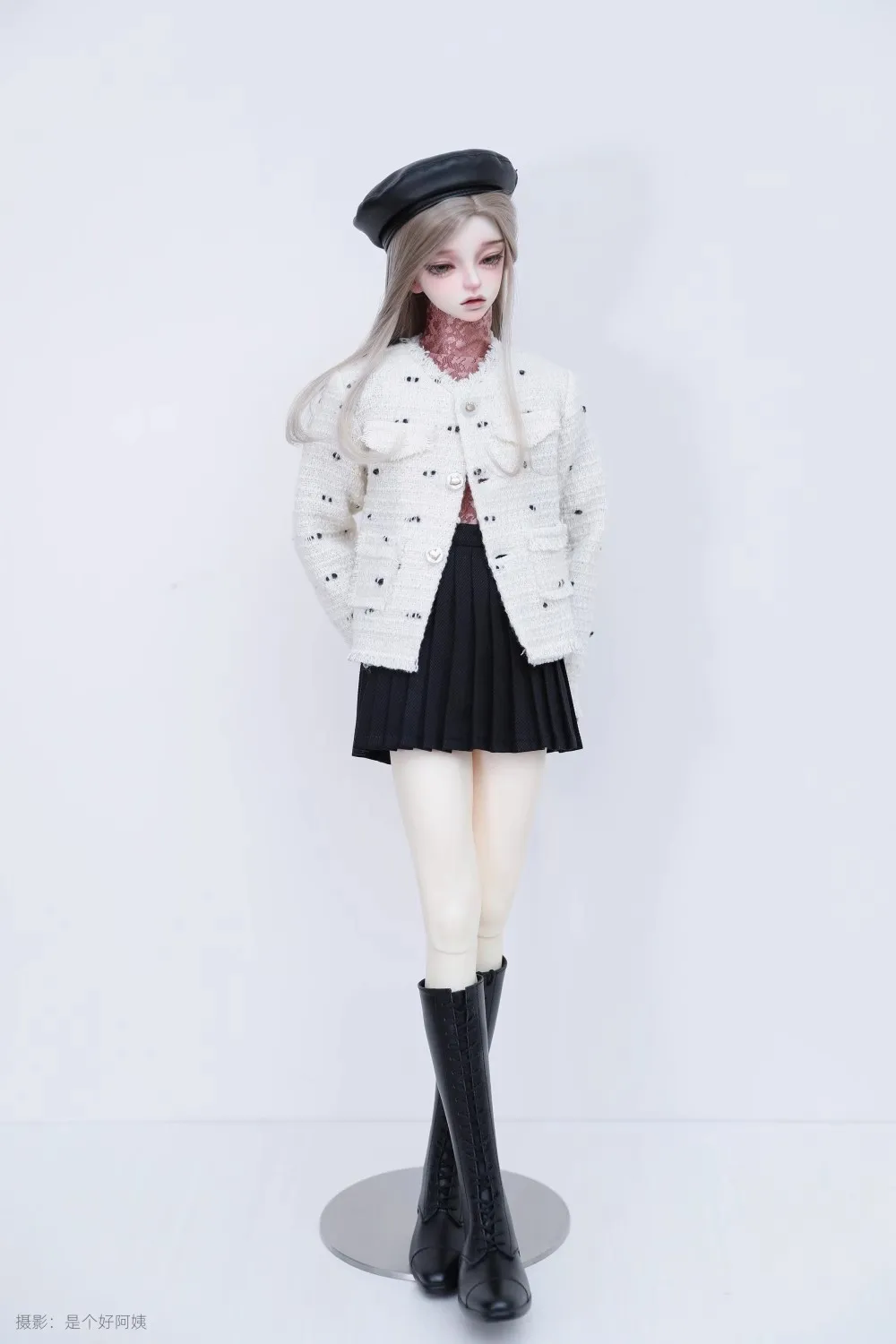 1/3 1/4 Scale Sweet Slim Cardigan Coat High Neck Lace Shirt Pleated Mini Skirt Model for ID75 Dragon Soul 73 POPO68 GR MSD DIY