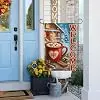 InkRain Christmas Winter Garden Flag Cocoa Mug Cabin Porch Accent 12x18 Inch Double Sided Linen Yard Outdoor Decor for Farmh llz