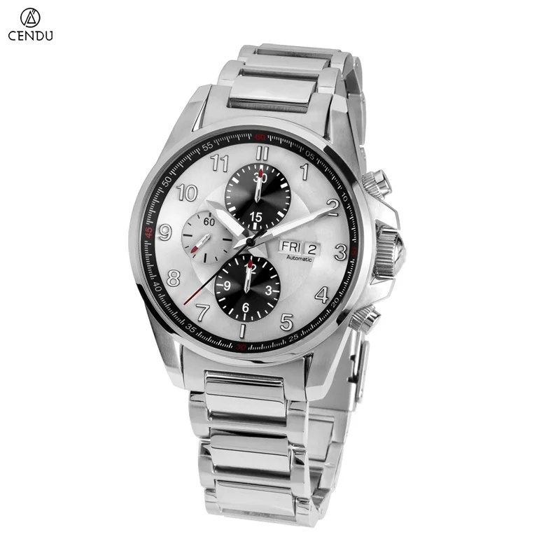 

Business Men's Watch Multi functional Waterproof Stainless steel Bracelet 7750 Automatic Mechanical Watches Sapphire Glass