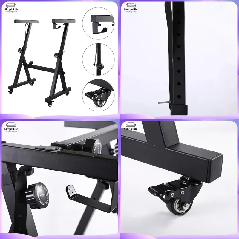 Portable Z Shape Keyboard Stand Adjustable Height Piano Rack for 54 61 88 Keys Electronic Organ Music Instrument Holder