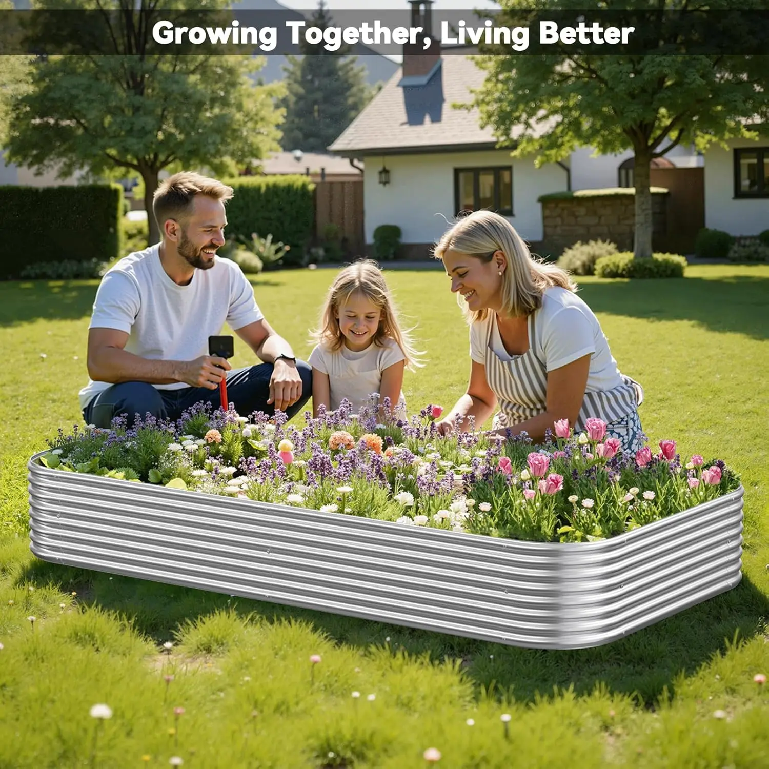 3-Pack Galvanized Raised Garden Beds 5