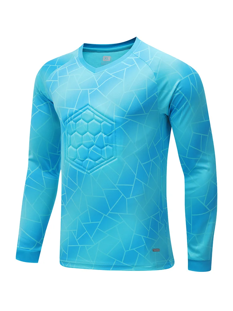 2023 Men\'s Adult Soccer Goalkeeper Uniform Protective Sponge long Sleeve Training Football Goalkeeper Soccer Jersey Top and Pant