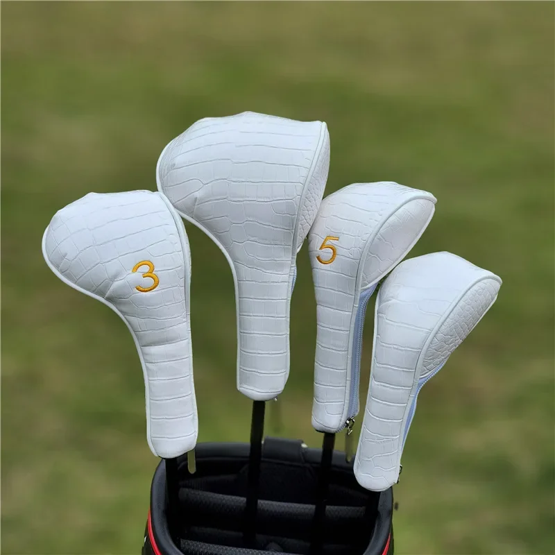 

Golf Club Cover - Crocodile Embossed Chicken Leg Shape Universal Driver/Fairway Wood/Hybrid Protector, Scratch-Resistant