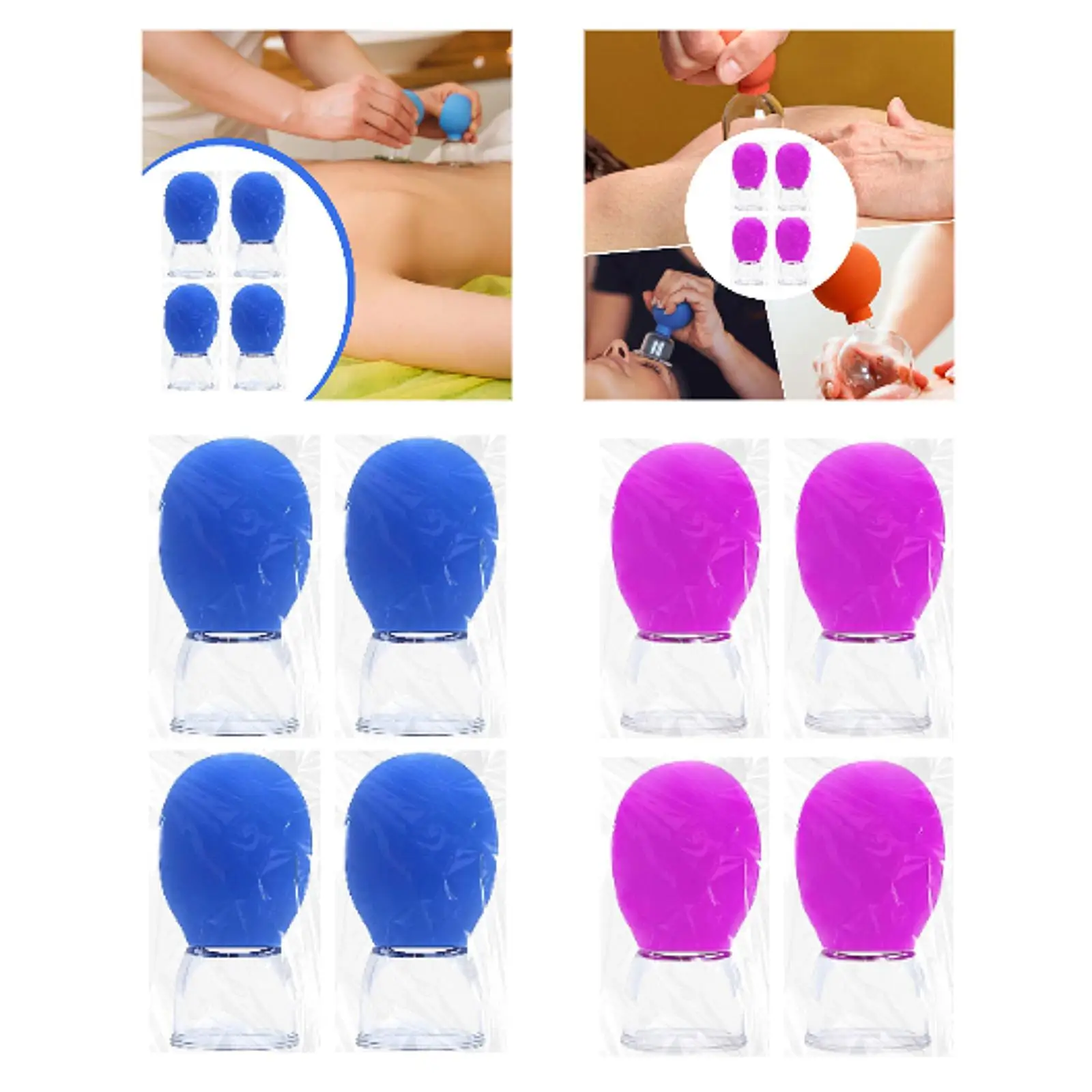 

4Pcs Cupping Cup Cupping Device Face Cupping Cup Set for Arm Muscle Shoulder
