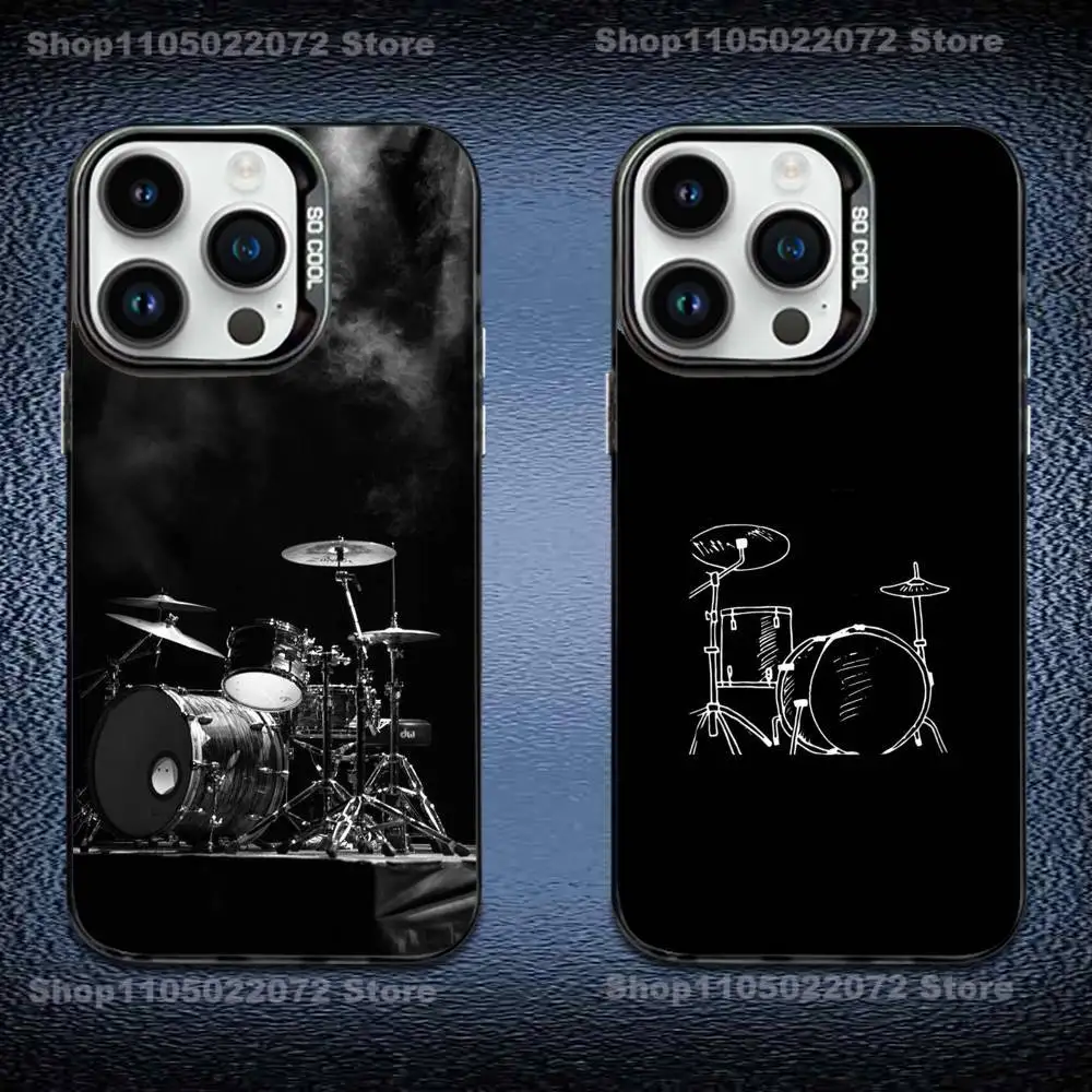

Cool Drum Drummer Phone Case For iPhone 17,16e,16,ProMax,15,14,Plus,13,12,Mini,11,Pro Matte Colored Silver Luxury Cover