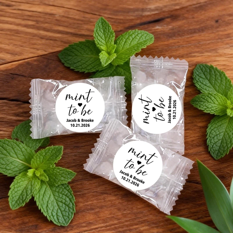 

100PCS Personalized Sticker Label, Mint to Be Wedding Stickers, Wedding Mint Stickers, Custom Wedding Labels - NOT INCLUDE CANDY