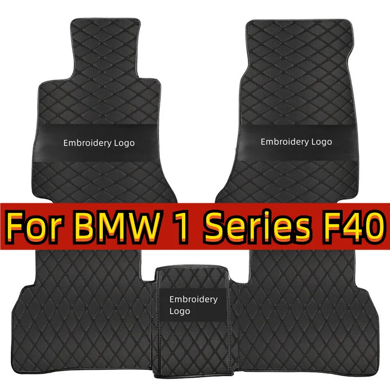 Leather Car Floor Mat For BMW 1 Series F40 118i 116d 118d 2020 2021 2022 2023 5seat Waterproof Car Mats Full Set Car Accessories