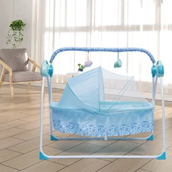Babyschaukel, elektrische Babywiege mit 5-Gang-Deluxe-Babyschaukel mit Musik, zusammenklappbare Babyschaukel, elektrische Fernbedienung, Timing
