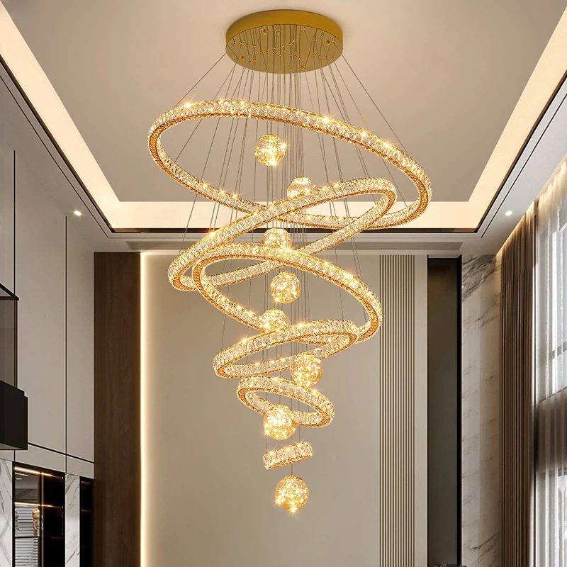 Modern home decoration salon lamps for living room smart crystal Pendant lights dining room indoor lighting