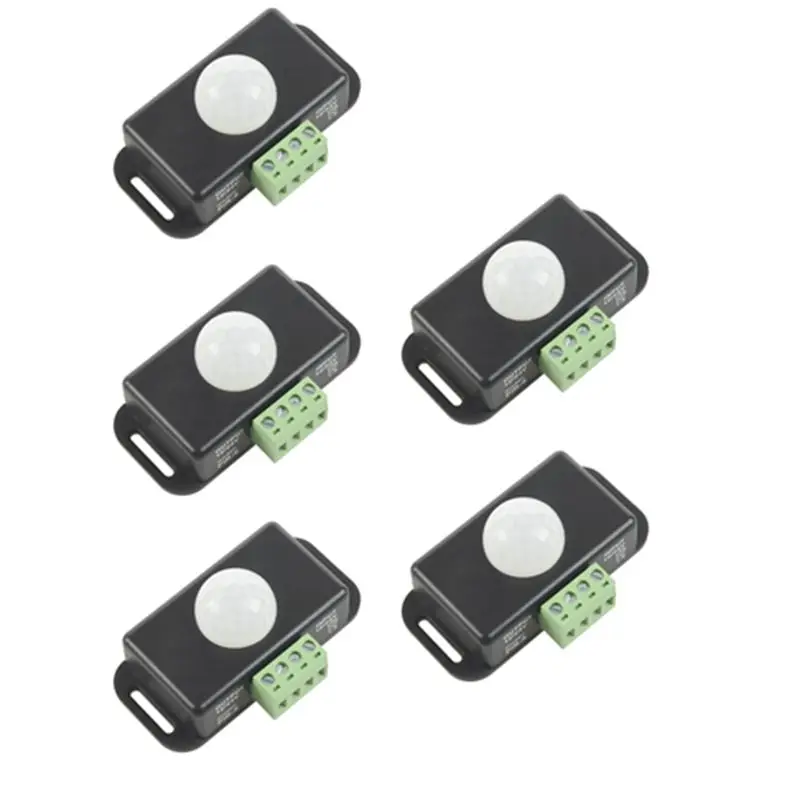 DT75BG 5Pcs DC 12 24V 8A Automatic Adjustable PIR Motion Sensor Switch IR Infrared Detector Light Switch Module for LED Strip