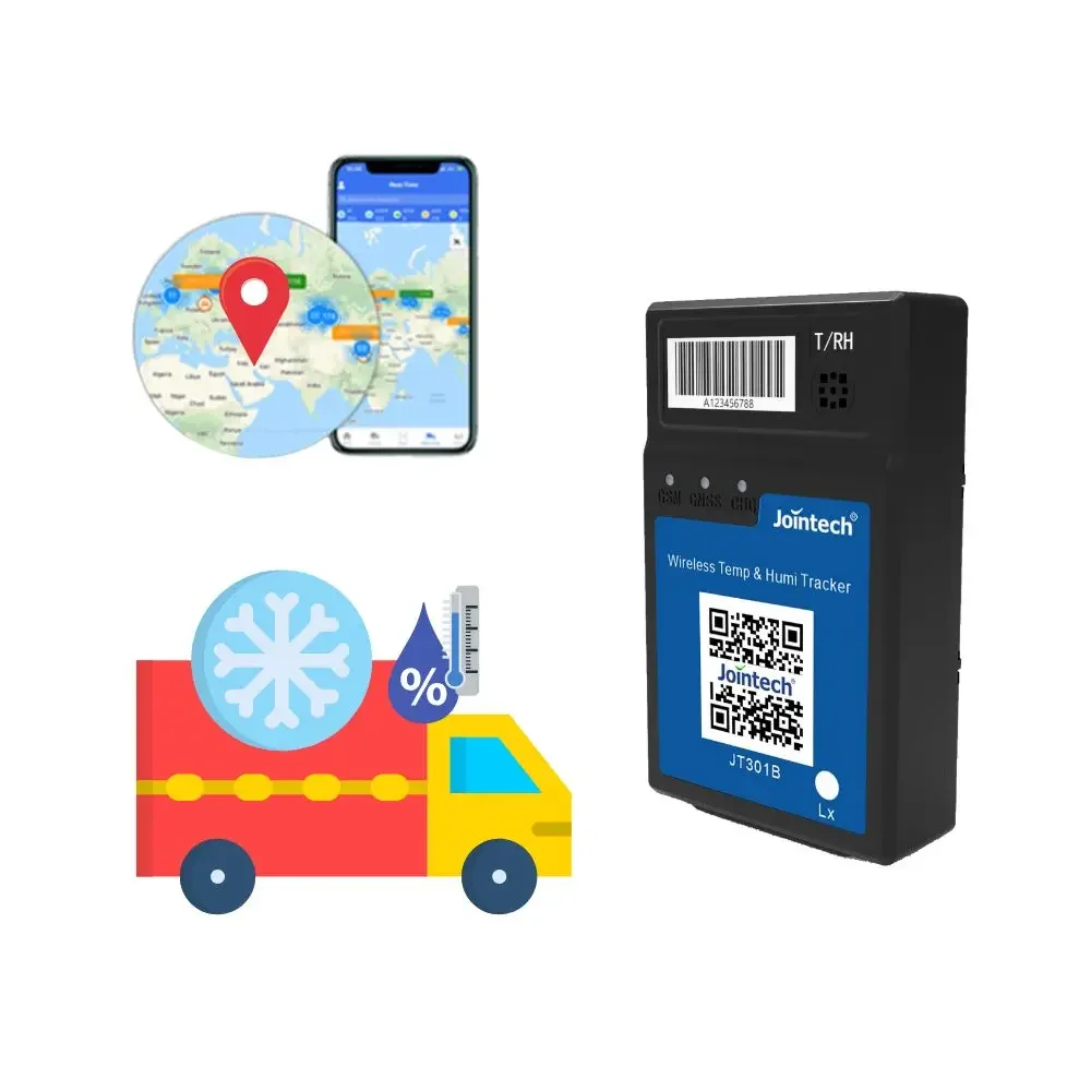 حار بيع الباردة سلسلة GPS المقتفي للشحن Perishable JT301B مع مراقبة درجة الحرارة لمصنع الحاويات