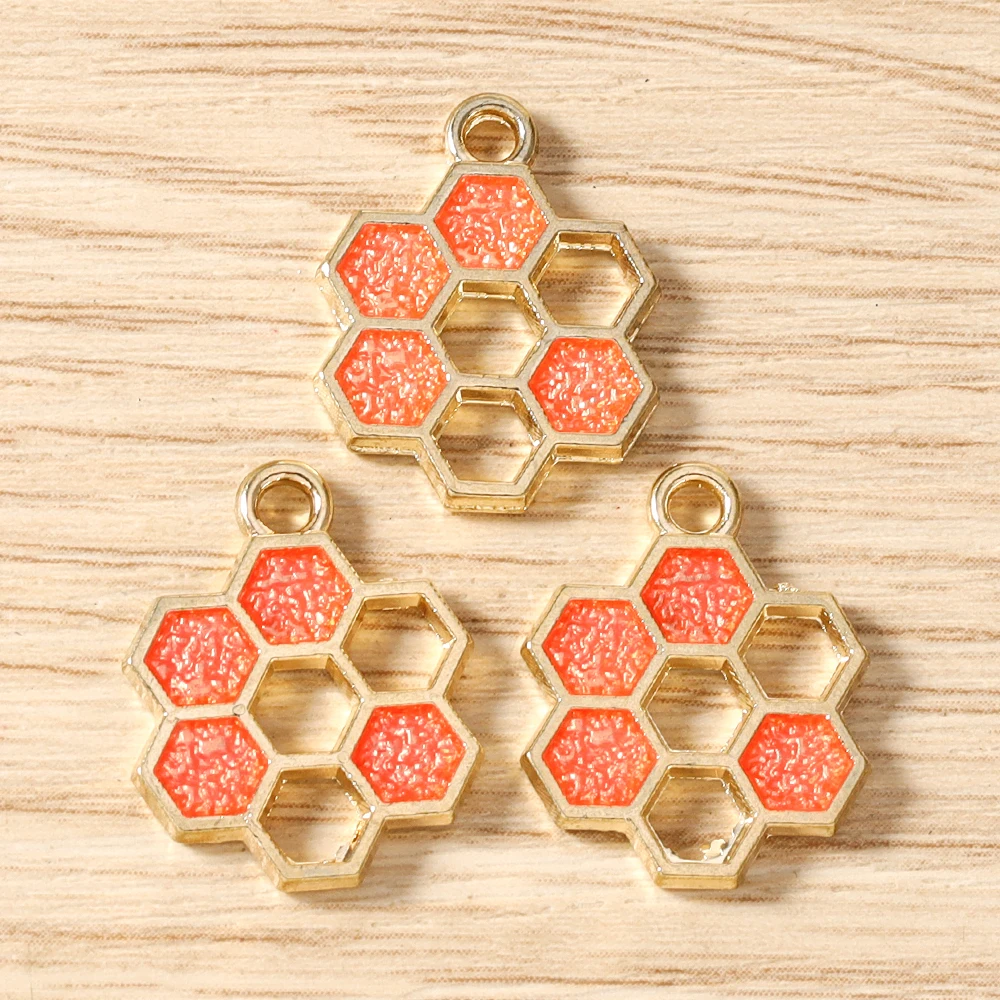 Tusember 20 Stück Bunte 19*15mm Kawaii Emaille Niedliche Honig-Bienen-Anhänger für Ohrringe, Halsketten, Schmuckherstellung, DIY-Zubehör – Detail 7
