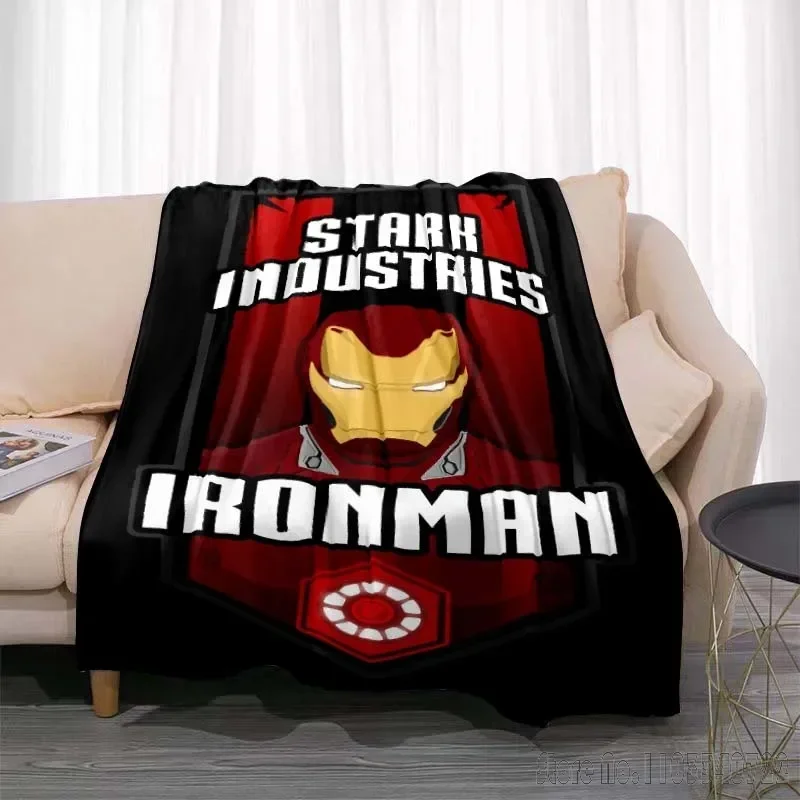 Anime Marvell Comics Iron Man Cartoon Room Warm Blanket Comfortable Soft Portable Travel Picnic Gift for Family or Friends