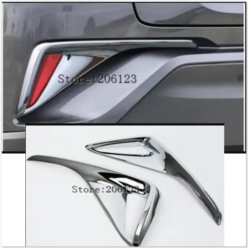 Car  Chrome Rear Bumper Fog Light Lamp Cover Trim Reflector Foglight Garnish Frame Bezel For Toyota C-HR CHR 2017 2018 19