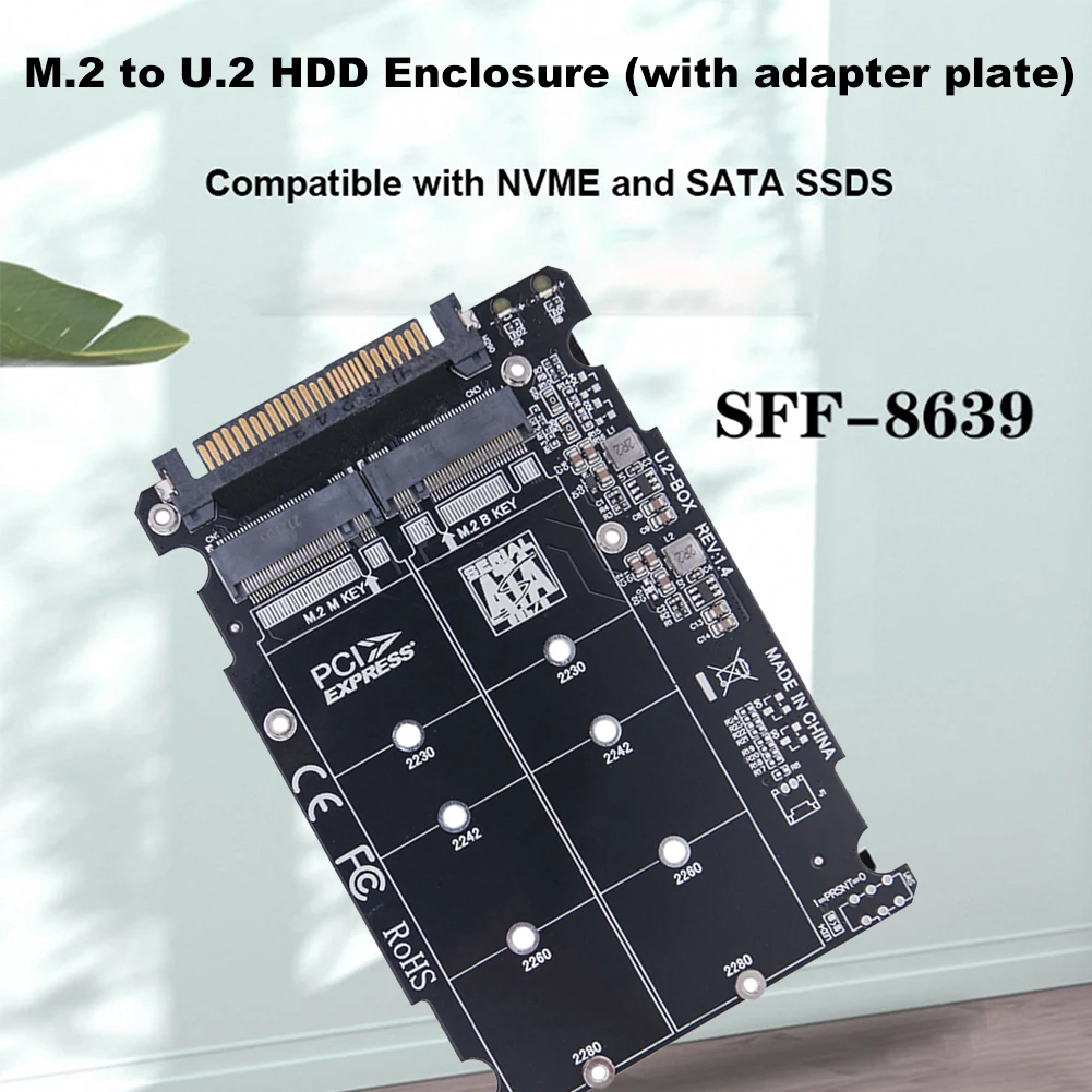 M.2 NVMe SATA-Bus NGFF SSD To PCI-e U.2 Adapter M.2 SSD To U.2 Adapter Card 32Gbps Hard Disk Adapter Card for Desktop Computer
