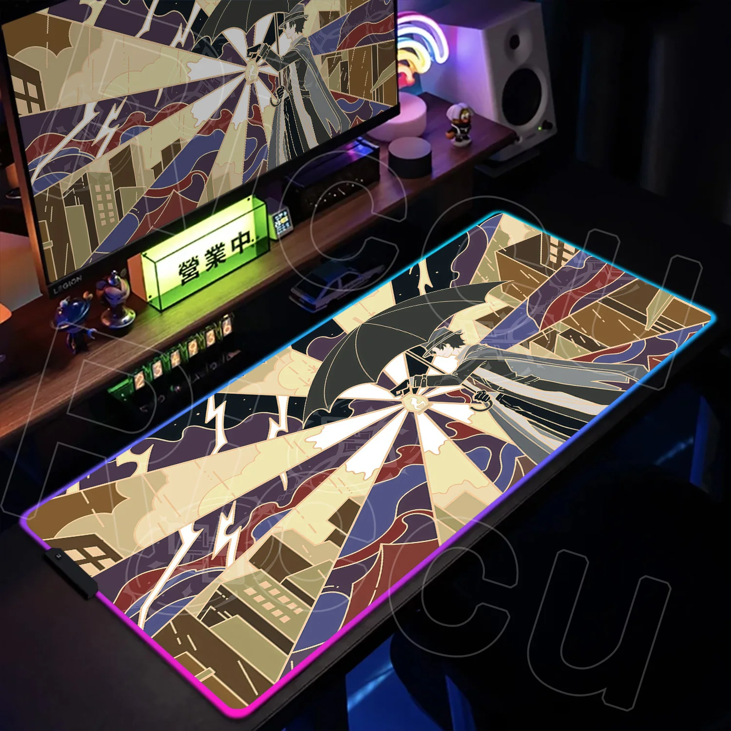 

RGB 300X600MM Large Lord of the Mysteries Gaming Keyboard Gamer PC accessories LED Mouse Pad Table coaster carpet Anime Desk Mat