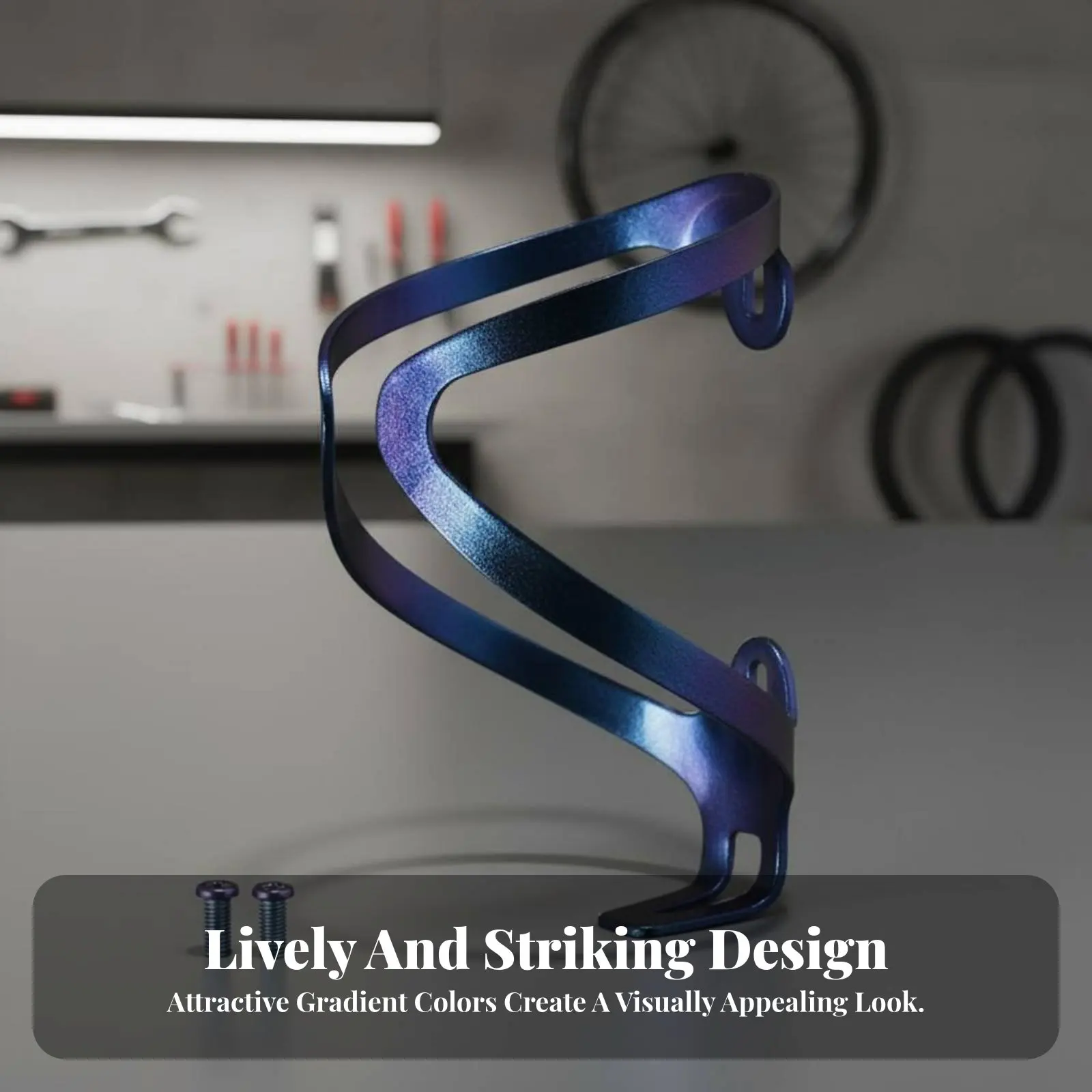 

Cycle Water Bottle Holder Lightweight Aluminum Alloy Bottle Holder Bike Water Drink Holder Gradient Color Cycling Accessory