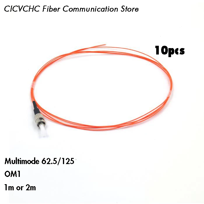 ST/UPC 섬유 피그테일, 멀티 모드 (62.5/125), OM1-0.9mm cable-1.0m 또는 2.0m, 10 개