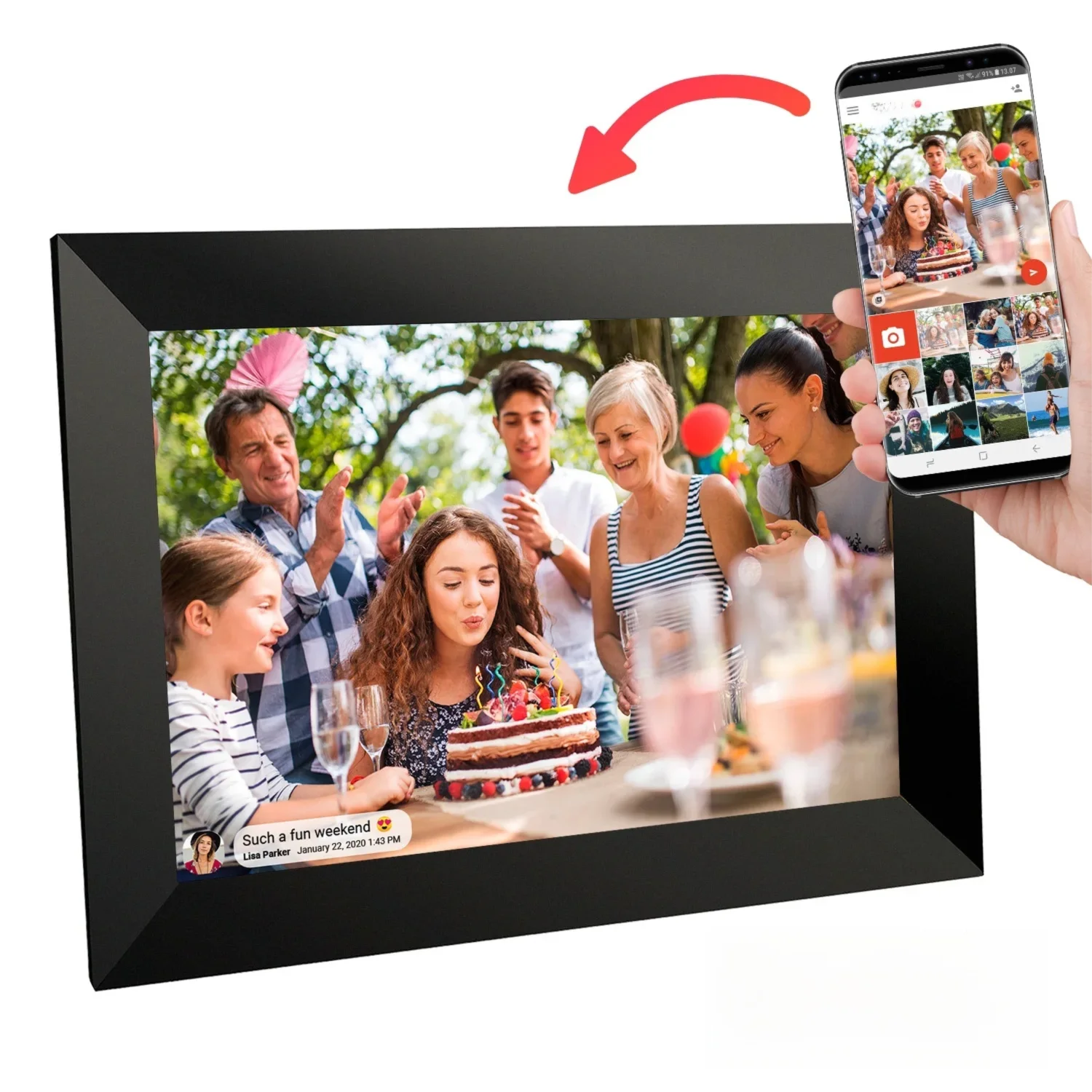 Digital Picture Frame10.1 Inch 16G/32G WiFi Photo Frame 1280x800 HD Touch-screen Auto Rotation Photo Sharing APP Xmas Home Gifts