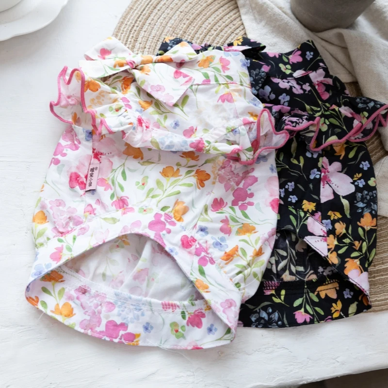Pet Clothes Dog And Cat Cute Thin Spring Summer Dress Chihuahua Maltese Teddy Apperal
