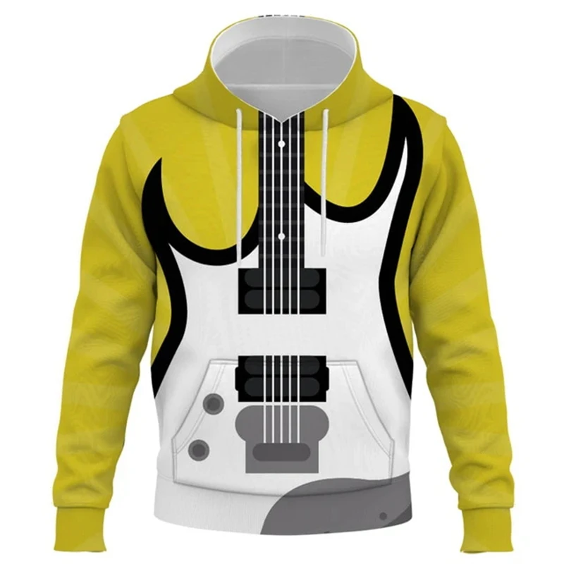 Fashion Guitar Graphic 3D Printed Hoodie Men Women Casual Fashion Music Buffs Personalized Pullover Party Cosplay Kid Streetwear