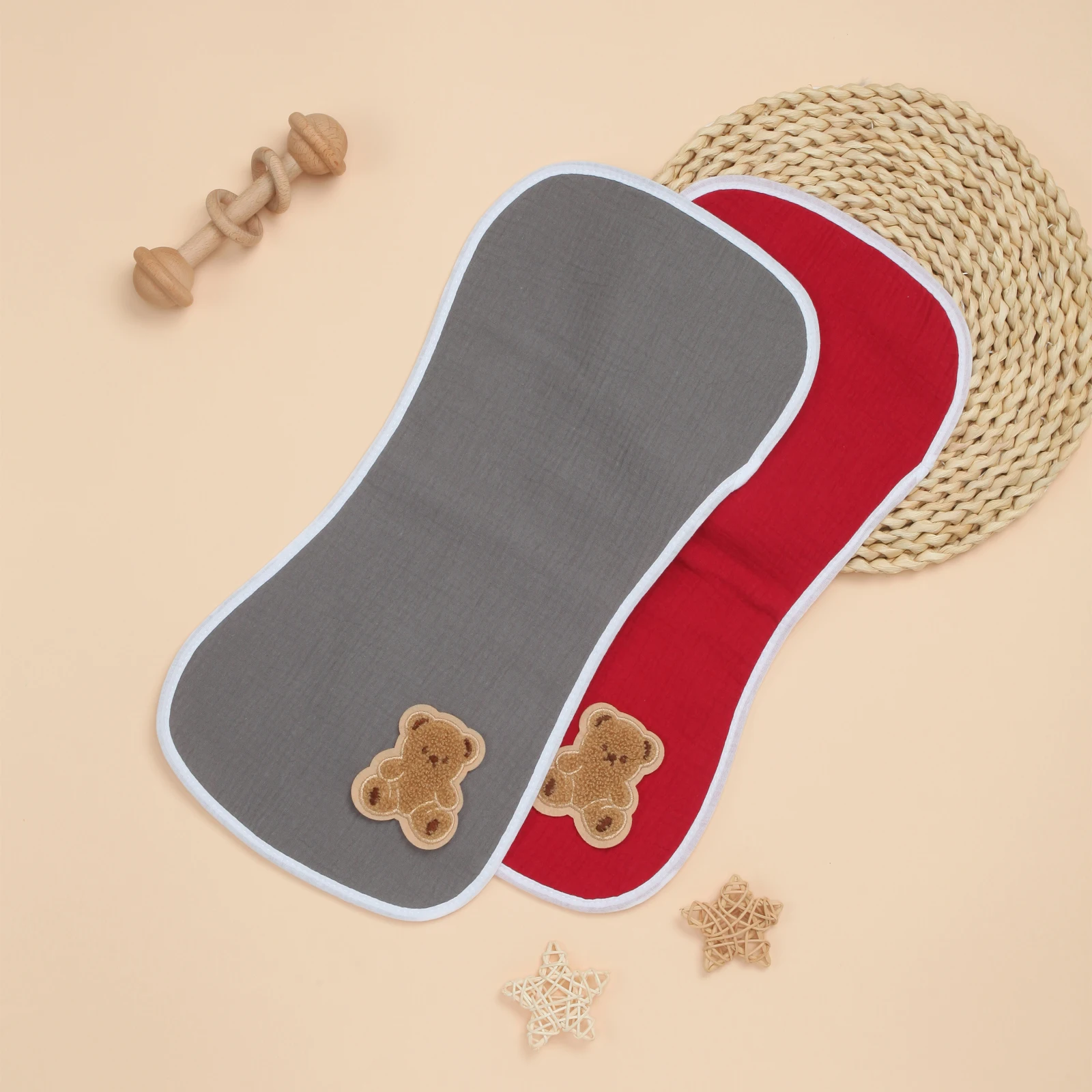 

2-Pack Baby Burp Cloth, Ultra Soft Absorbent Thick Cotton Burping Cloths for Unisex Newborn Babies, Neutral Milk Spit Up Rags