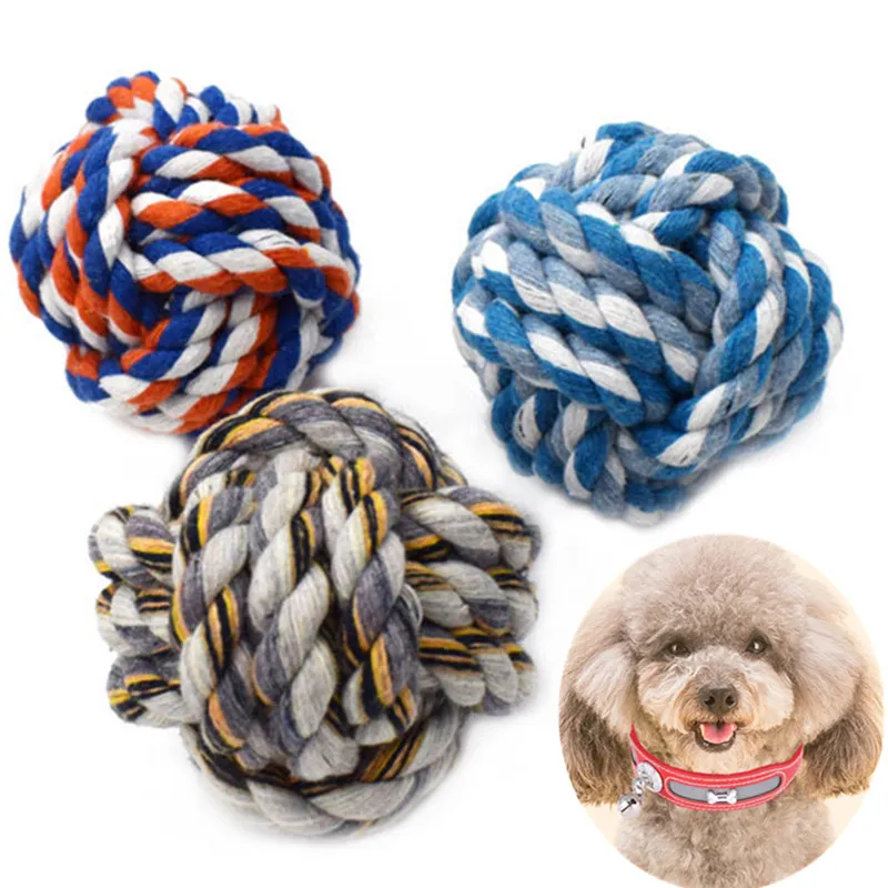 

Dog Toys Rope Ball Toys for Dogs Teeth Cleaning Cotton Rope Ball Dog Toy Chewproof Dogs Toy Grinding Puppy Training Pet Supplies