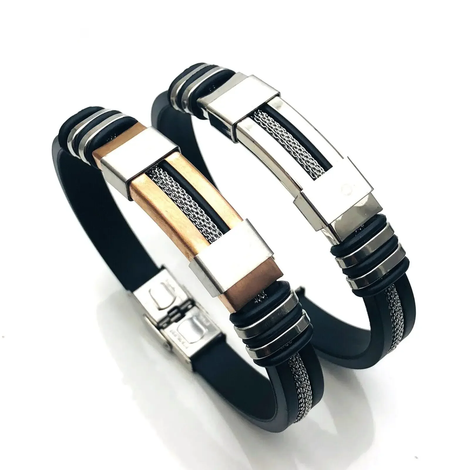 

7 Inch Cool Stainless Steel Cuff Bracelet Bangle Wire Cord Wristband Charm Men's Bracelet Jewelry