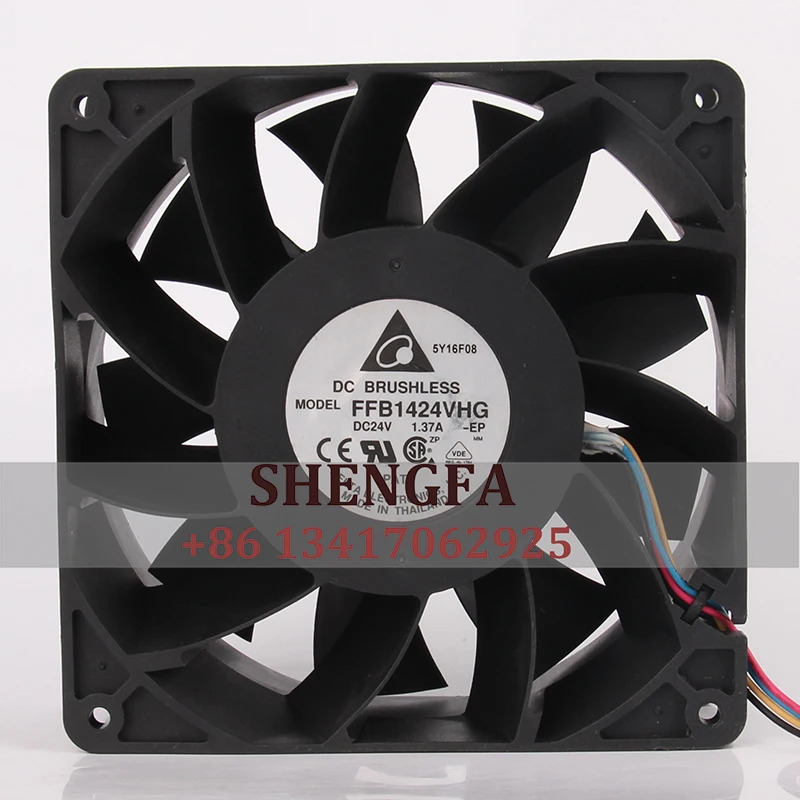 DELTA Case Fan Dual Ball Bearing  FFB1424VHG 140X140X50MM 14050 14CM 24V 1.37A High Airflow Violence ABB Inverter Fan