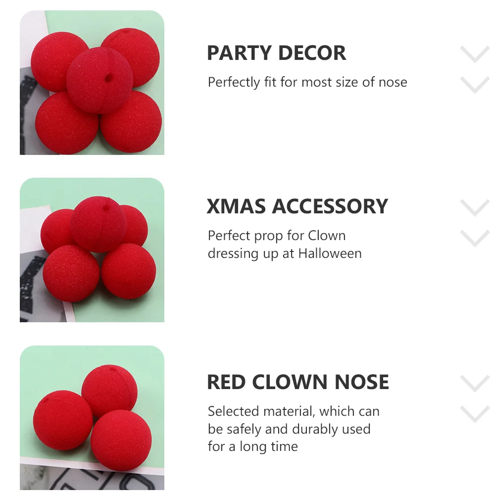 40 Pcs Clown Nose Ball Red for Masquerade Girl Most Size Fit DIY Sponge Cosplay Party Prop Decor Stage Performance Props