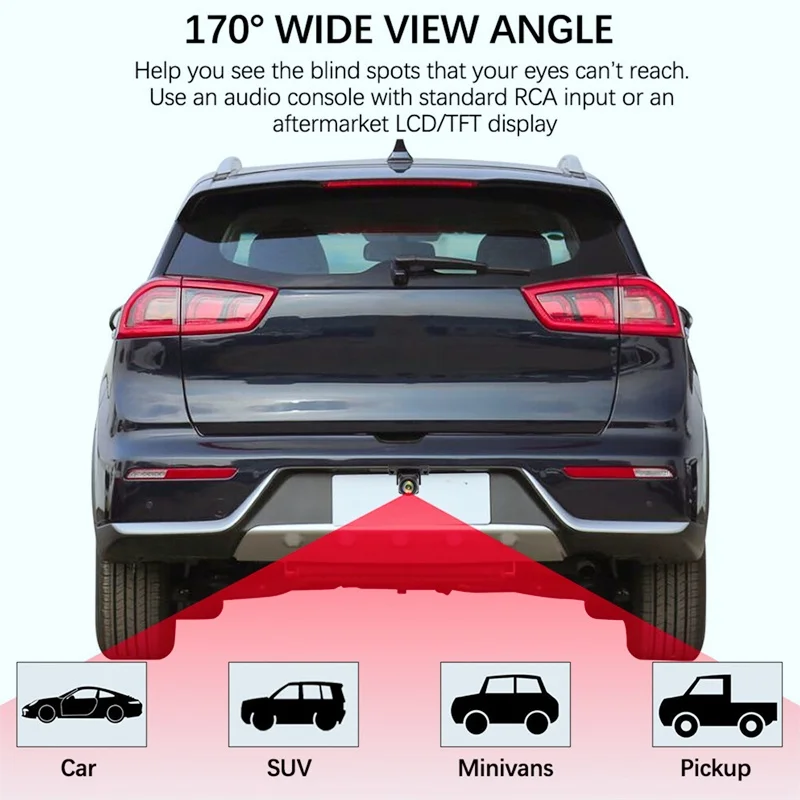 Cámara de visión trasera de coche 1080P/CVBS AHD lente de 170 grados visión nocturna estacionamiento inverso imagen en Color HD cámara de visión trasera de coche