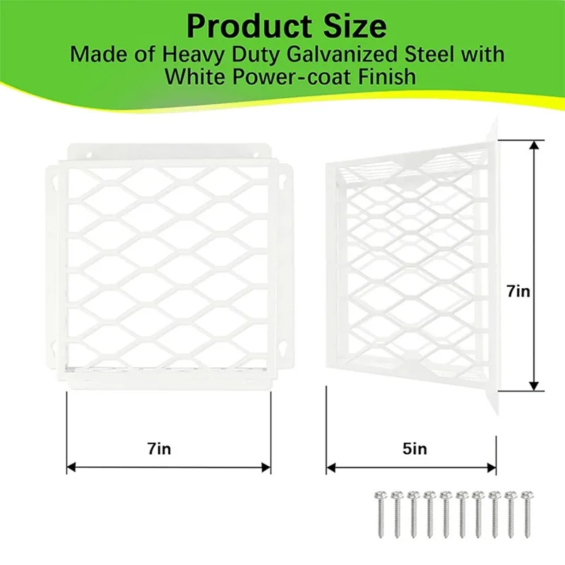 

RMWIN-Bird Guard Vent Covers(2Pcs) Universal For Dryer Vents- For 3-4 In Exhaust Fan Protection Kit