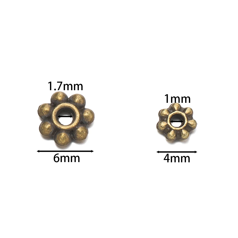 200 pz/lotto 4/6mm Daisy Fiocco di Neve Fiore Perline Del Distanziatore Mini Branelli Allentati Pendenti e Ciondoli per Gioielli FAI DA TE Che Fanno Forniture braccialetto artigianale