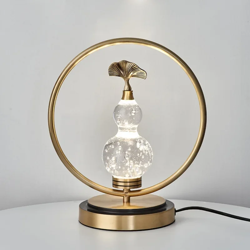 New Chinese Single-head Personalized Home Decoration Creative New All-copper Bedside Study Desk Decorative Lamps